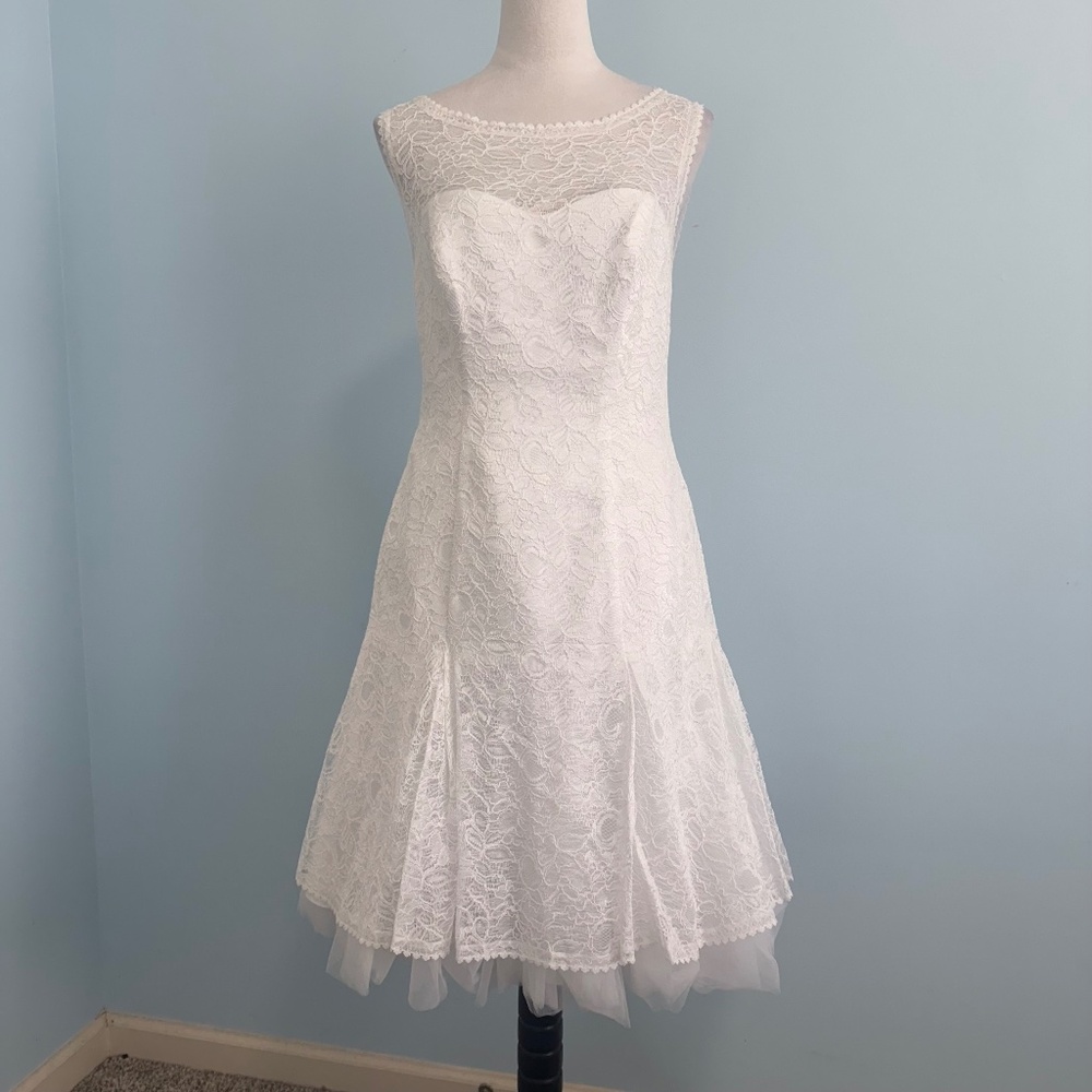 Galina WG3625 Lace Short Wedding Dress‎ Size 10